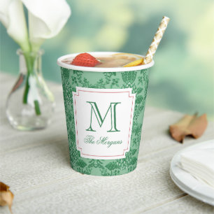 Gobelets En Papier Ananas de Noël festif Monogramme