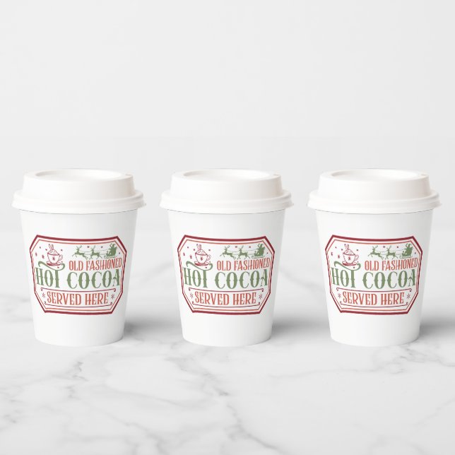 Gobelets En Papier Ancien cacao chaud fête de Noël (Multi)