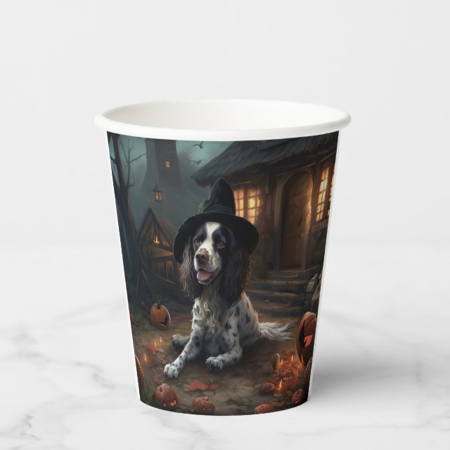 Gobelets En Papier Anglais Springer espagnol Citrouille Halloween eff (Recto)