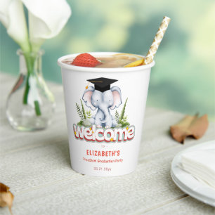 Gobelets En Papier Animal Elephant Kids Graduation Party