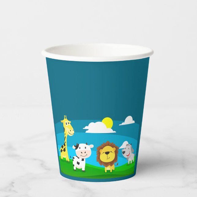 Gobelets En Papier Animaux caricaturaux (Recto)