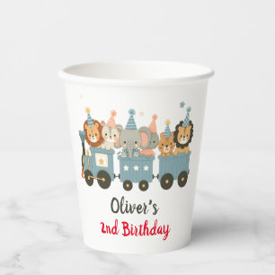 Gobelets En Papier Animaux de fête mignons sur train personnalisé