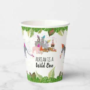 Gobelets En Papier Animaux de la Jungle drôle et mignonne à Party Wil