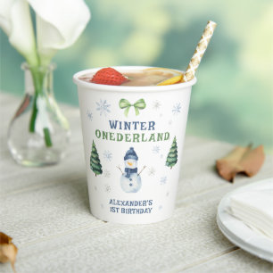 Gobelets En Papier Anniversaire 1 an de Winter Onederland 