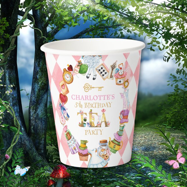 Gobelets En Papier Anniversaire 5 ans d'Alice au pays des merveilles  (Créateur téléchargé)
