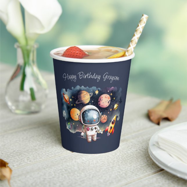 Gobelets En Papier Anniversaire bleu des Planètes extérieures (Insitu)