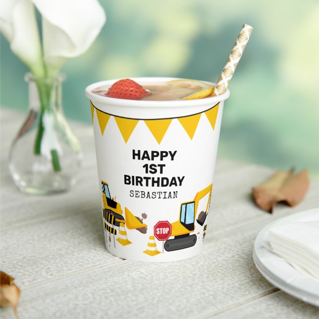 Gobelets En Papier Anniversaire de enfant de construction (Insitu)