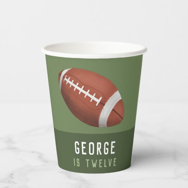 Gobelets En Papier Anniversaire de enfant de football américain (Verso)