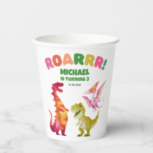 Gobelets En Papier Anniversaire de enfant Dino Dino Dinosaur Dino
