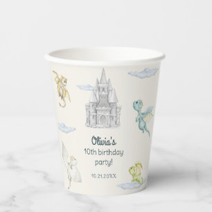 Gobelets En Papier Anniversaire de enfant Magical Castle Cute Dragons