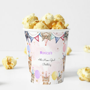 Gobelets En Papier Anniversaire de enfant mémiogique des chats de fêt
