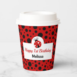 Gobelets En Papier Anniversaire de enfant Pois rouge Ladybug