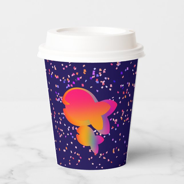 Gobelets En Papier Anniversaire de enfant Rainbow Fish (Recto)