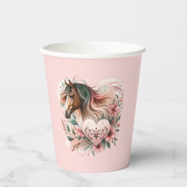 Gobelets En Papier Anniversaire de la fille du cheval (Recto)