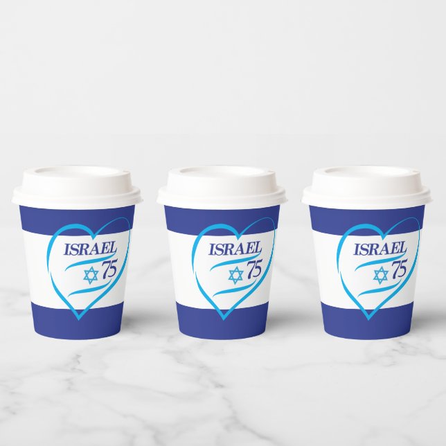 Gobelets En Papier Anniversaire de l'indépendance d'Israël 2023 75 (Multi)