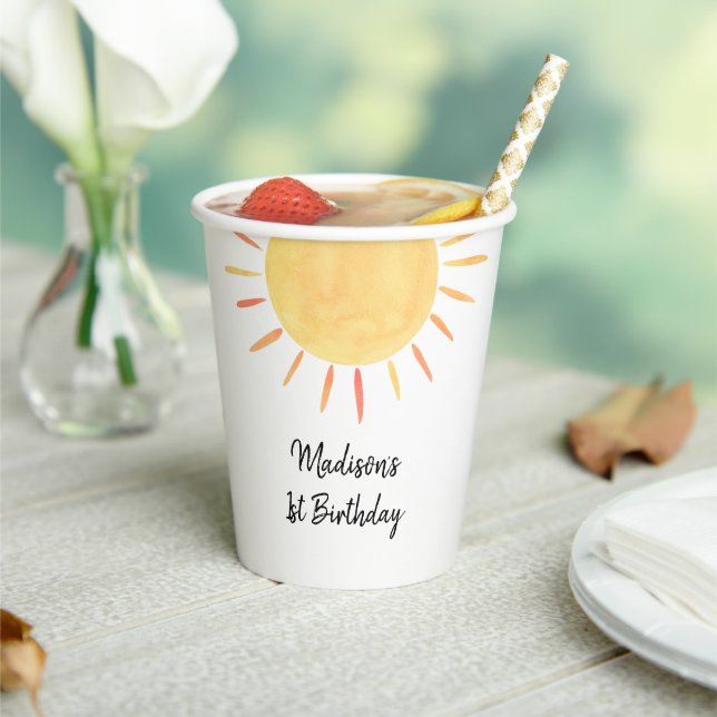 Gobelets En Papier Anniversaire de Little Sunshine Boho (Insitu)