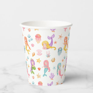 Gobelets En Papier Anniversaire de Mermaid