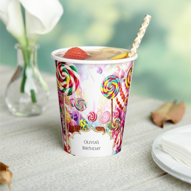 Gobelets En Papier Anniversaire de Sparkling Pastel Candyland (Insitu)
