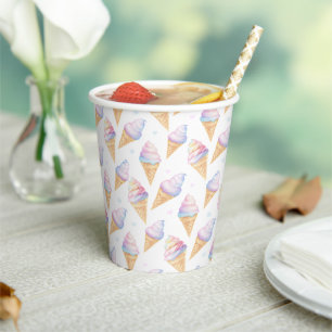 Gobelets En Papier Anniversaire de tasse de papier avec délicieuse cr