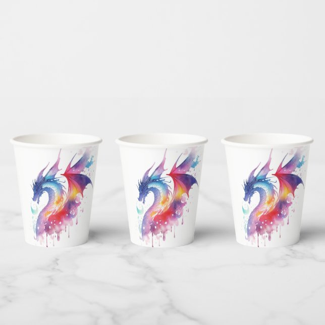 Gobelets En Papier Anniversaire du dragon enchanté (Multi)