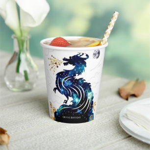 Gobelets En Papier Anniversaire du dragon radieux magique