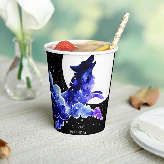 Gobelets En Papier Anniversaire du loup hurlant de charme (Insitu)