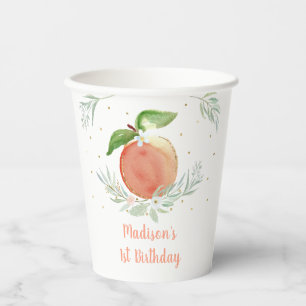 Gobelets En Papier Anniversaire Floral de Little Peach Gold