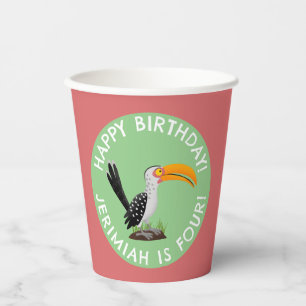 Gobelets En Papier Anniversaire personnalisé de la facture de corne j