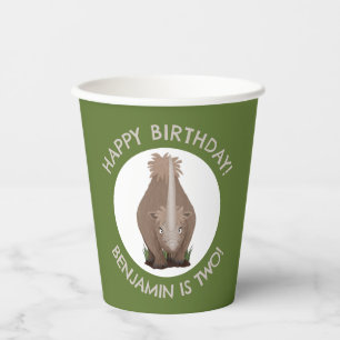 Gobelets En Papier anniversaire personnalisé élasmaternité rhinocéros