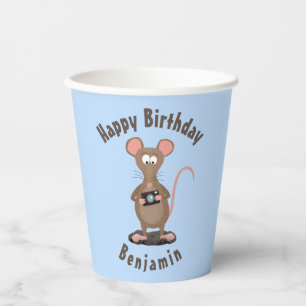 Gobelets En Papier Anniversaire personnalisé pour rat et appareil pho