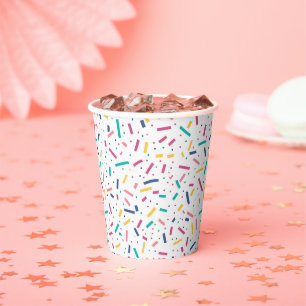 Gobelets En Papier Anniversaire Saupoudrer Motif de bonbons