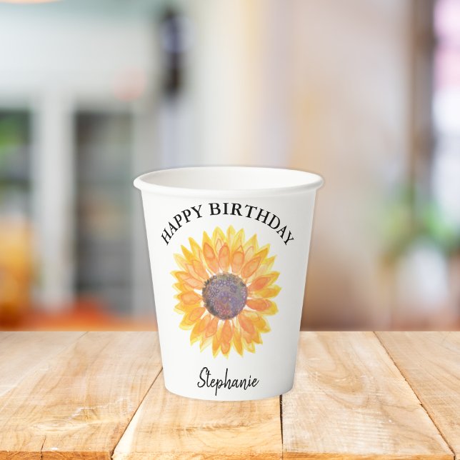 Gobelets En Papier Anniversaire Tournesol (Créateur téléchargé)