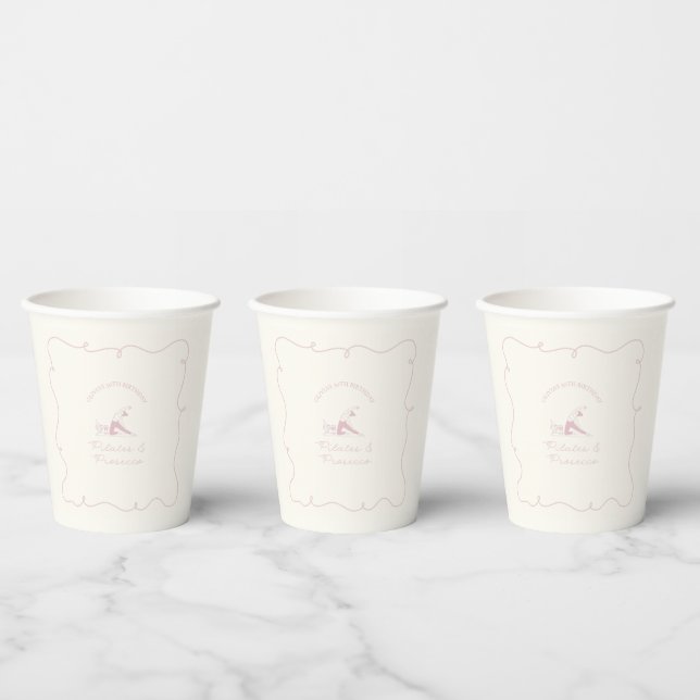 Gobelets En Papier Any age pilates and prosecco birthday (Multi)