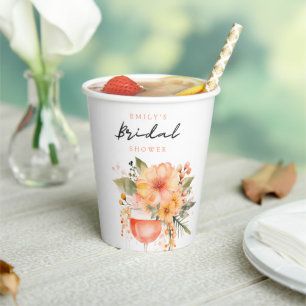 Gobelets En Papier Aperol Spritz Floral Baby Shower de Mariée