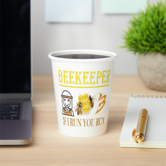 Gobelets En Papier Apiculteur – Si je cours, vous courez – Abeille –