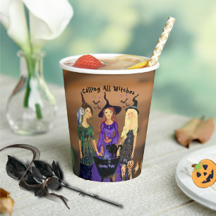 Gobelets En Papier Appel à toutes les sorcières Halloween fête d'anni