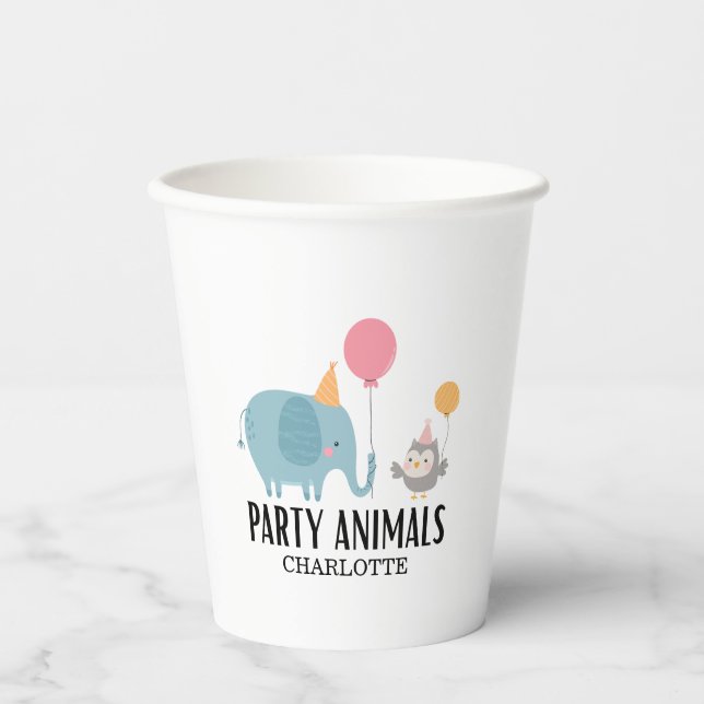Gobelets En Papier Appel de tous les animaux de parti Anniversaire de (Recto)
