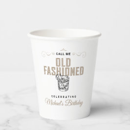 Gobelets En Papier Appelez-moi Anniversaire Retro White Whiskey Anniv