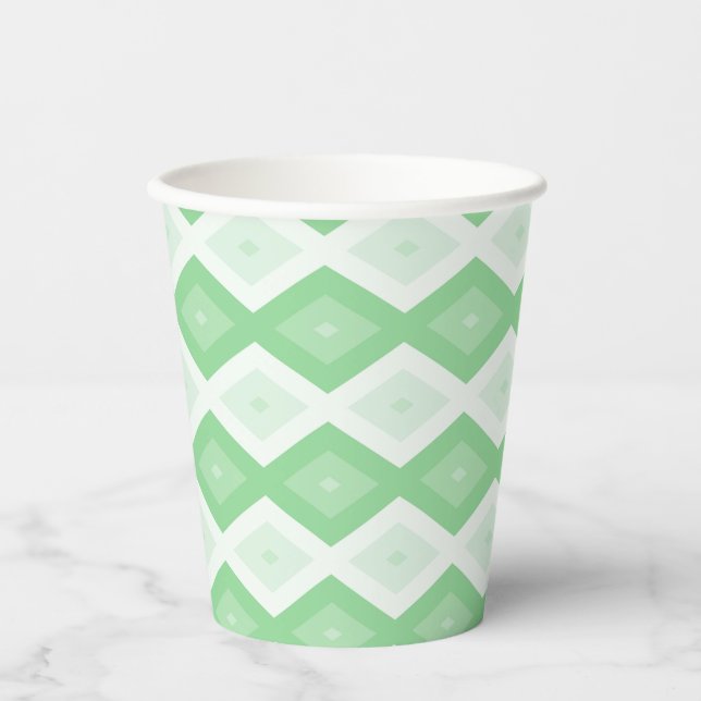 Gobelets En Papier Apple green diamond pattern (Recto)