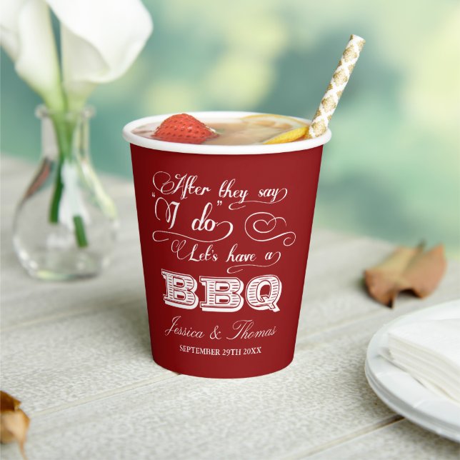 Gobelets En Papier Après Qu'Ils Disent Que Je Fais Un BBQ ! Mariage (Insitu)