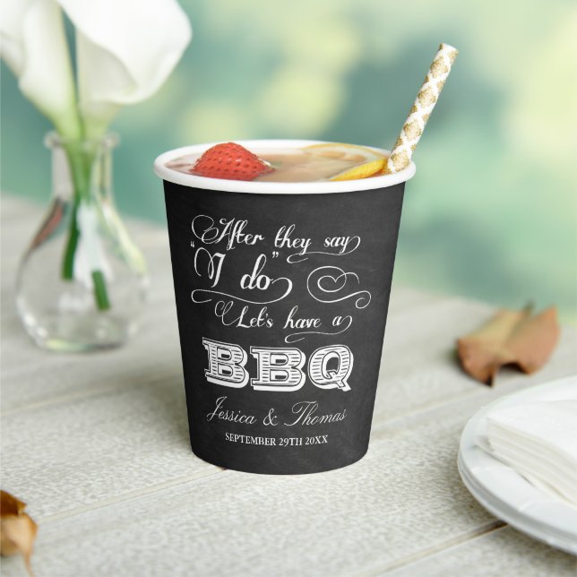 Gobelets En Papier Après Qu'Ils Disent Que Je Fais Un BBQ ! Mariage (Insitu)