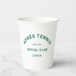 Gobelets En Papier Après Tennis Social Club Green Custom Crest