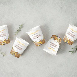 Gobelets En Papier Aquarelle bébé en construction baby shower