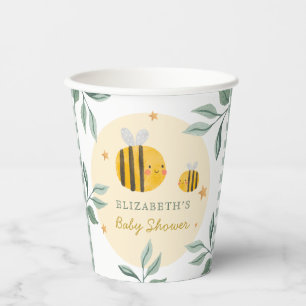 Gobelets En Papier Aquarelle Bee Honey Baby shower sucré