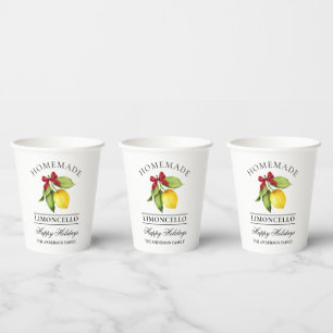 Gobelets En Papier Aquarelle Citron fait maison vacances Limoncello