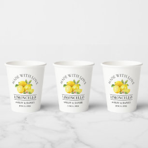 Gobelets En Papier Aquarelle Citrons Mariage Love Limoncello