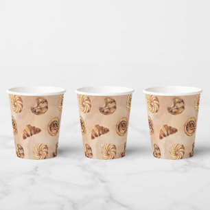 Gobelets En Papier Aquarelle confiserie Brunch