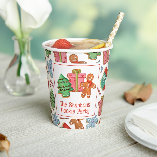 Gobelets En Papier Aquarelle Cookies de Noël (Insitu)