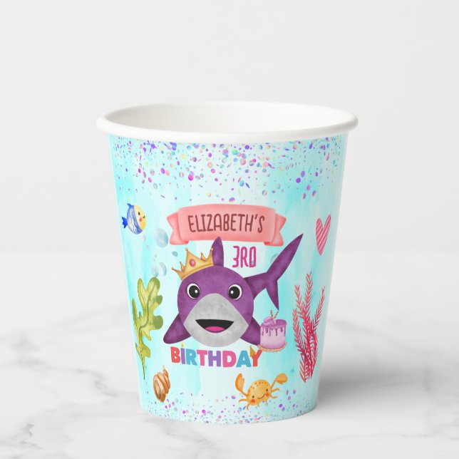 Gobelets En Papier Aquarelle coupe Birthday Sharthday Party (Recto)