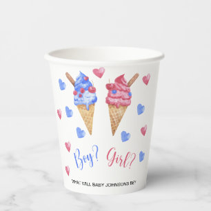 Gobelets En Papier Aquarelle crème glacée sexe révéler